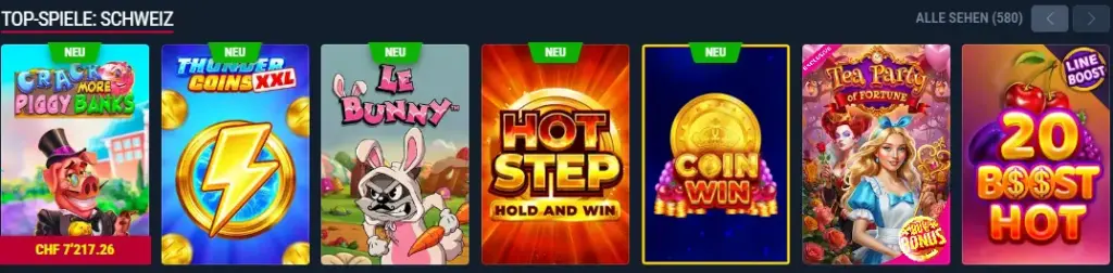 Spielkatalog im Online Casino – Slots, Tischspiele und Live-Casino auf einer Seite