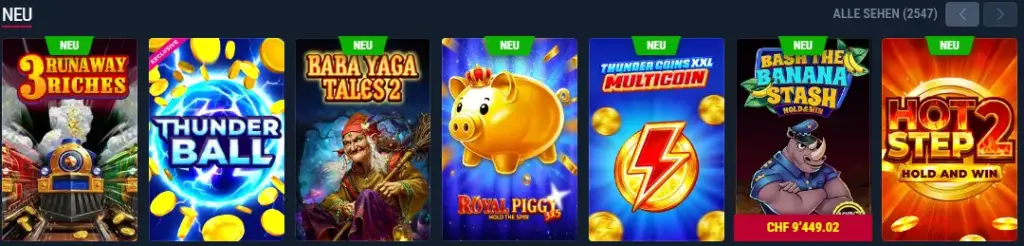 Auswahl an Spielautomaten – verschiedene Themen, Jackpots und neue Releases