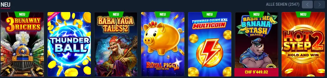 Auswahl an Spielautomaten – verschiedene Themen, Jackpots und neue Releases